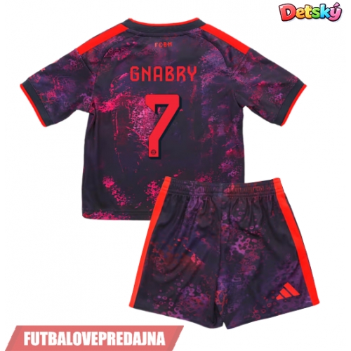 Lacne Dětský Futbalové dres Bayern Munich Serge Gnabry #7 2026-27 Krátky Rukáv - Tretina (+ trenírky)